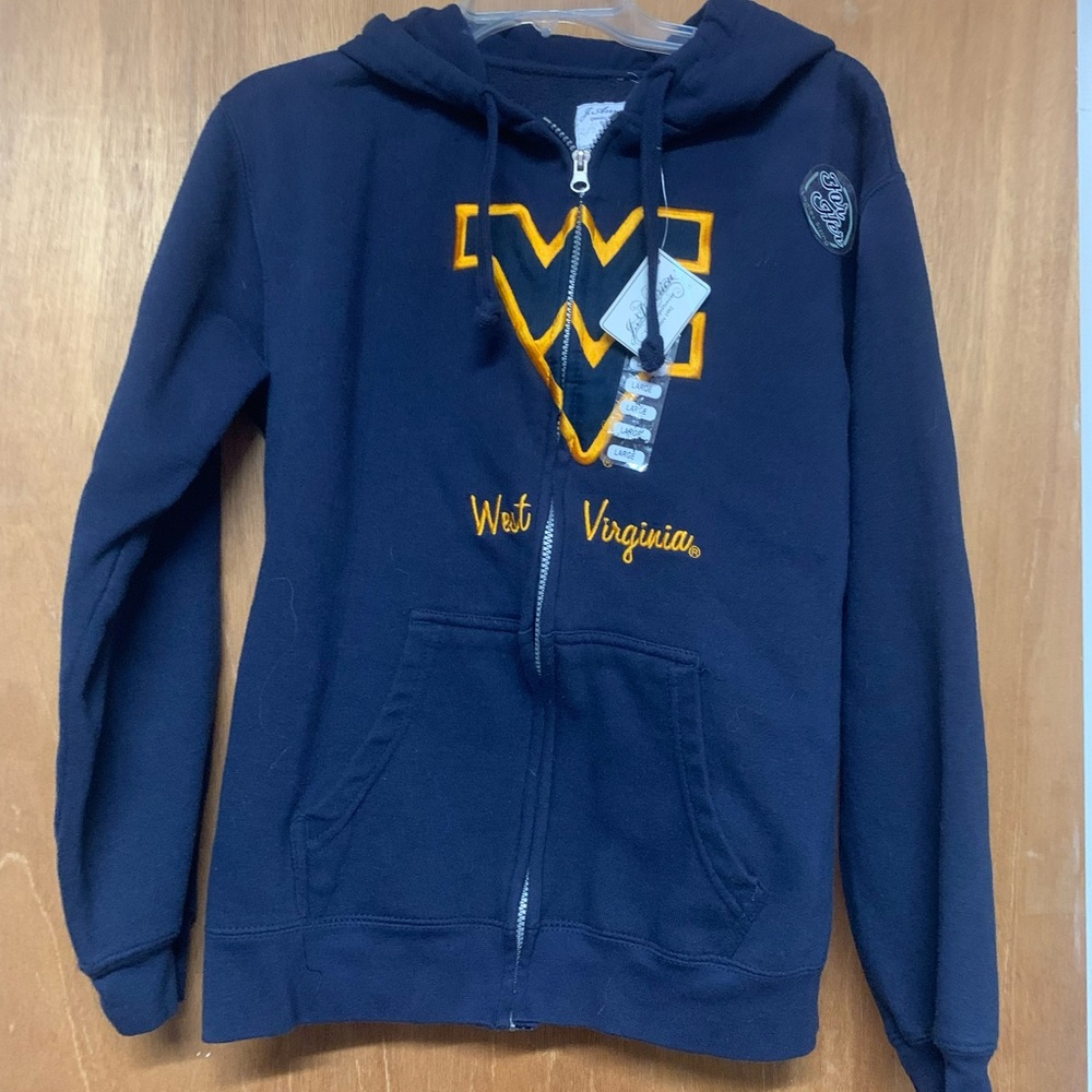 West Virginia Navy Hoodie with Gold Logo